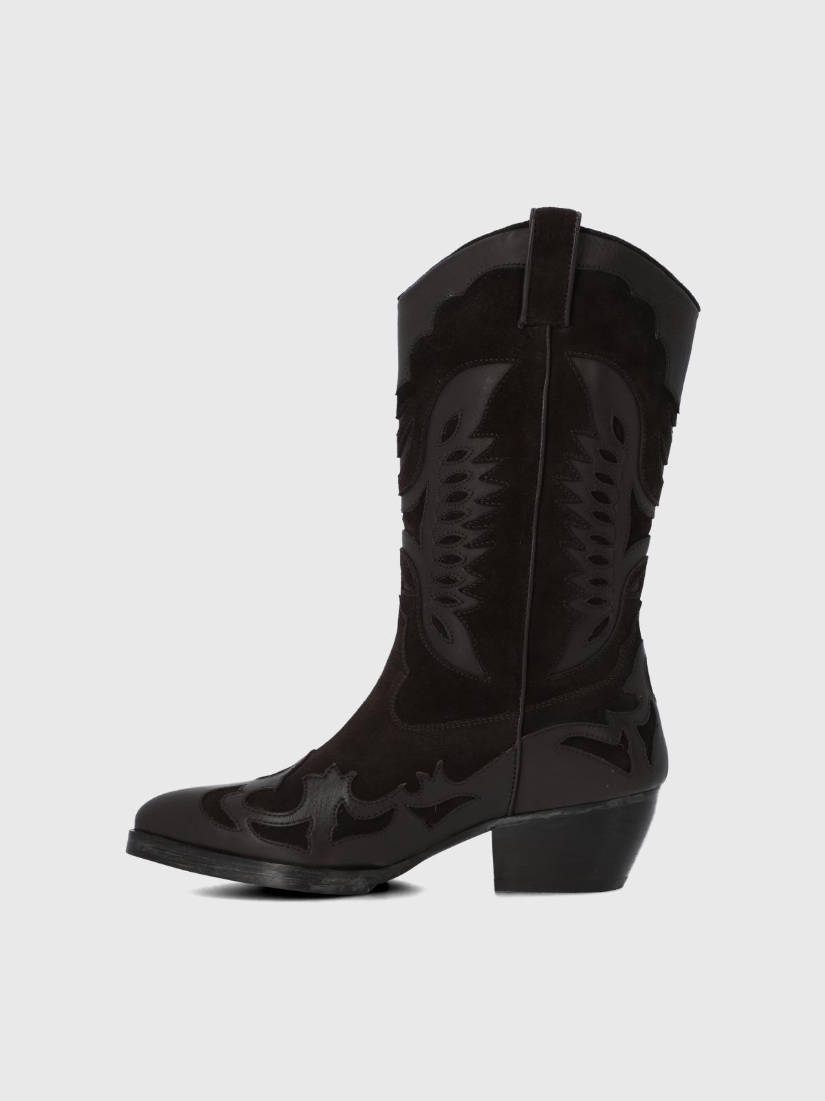 Bota Cuero Mujer Frezno Café-5