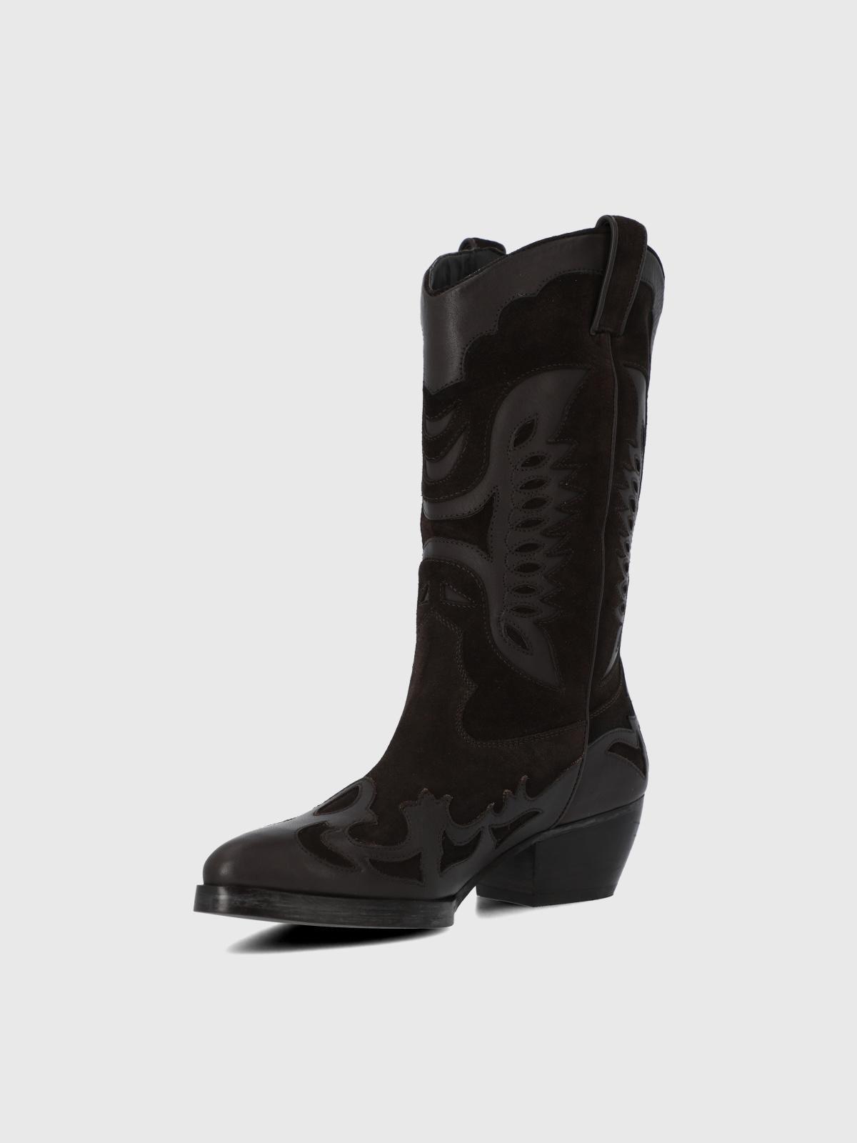 Bota Cuero Mujer Frezno Café-4