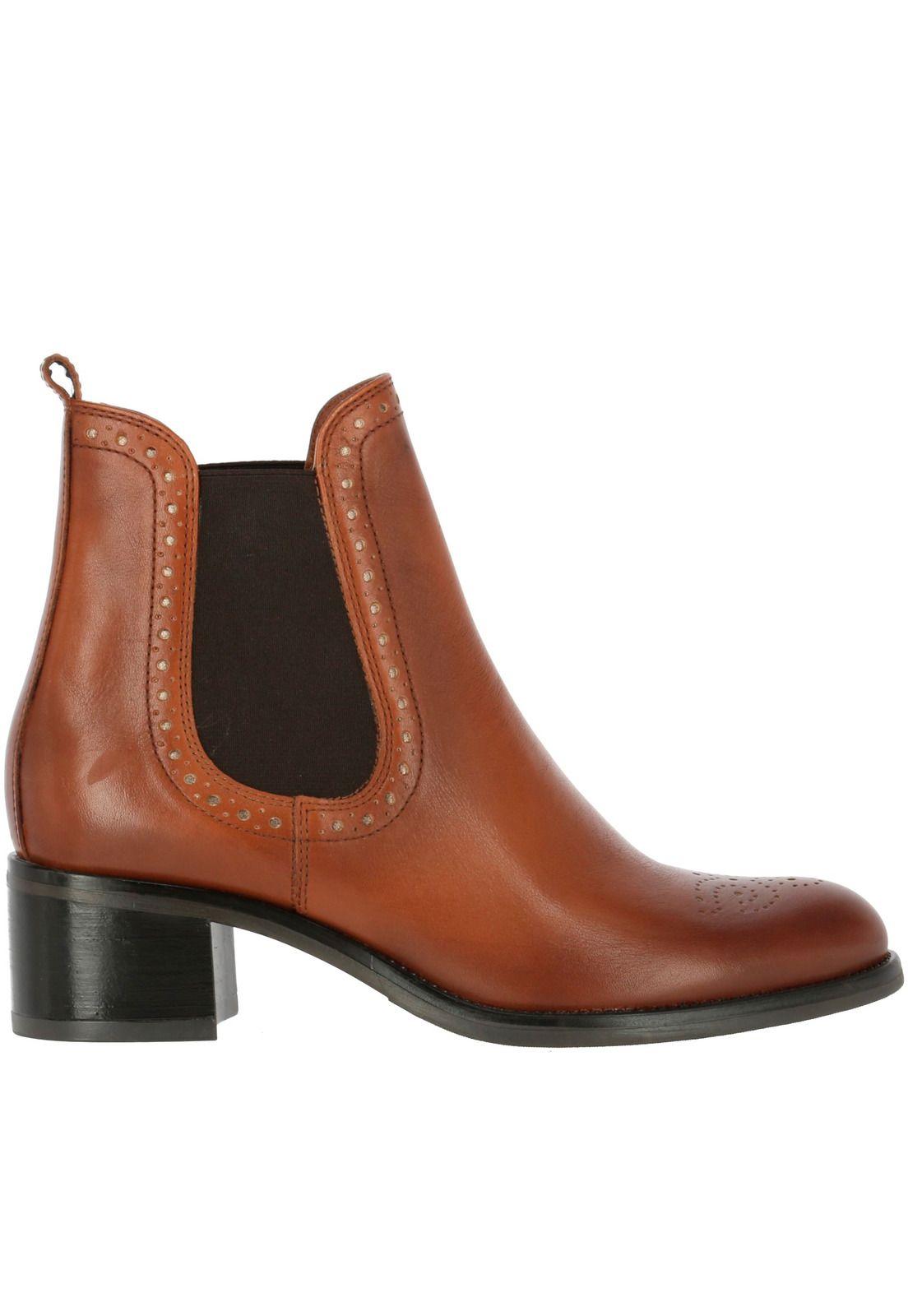 Botin Cuero Mujer Geide Café-3