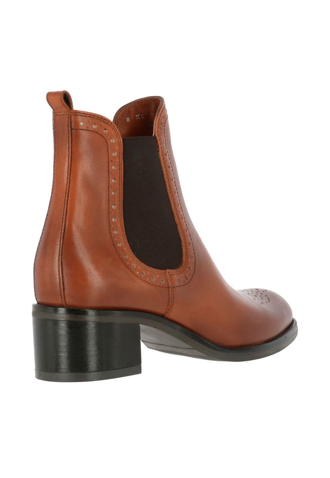 Botin Cuero Mujer Geide Café-4