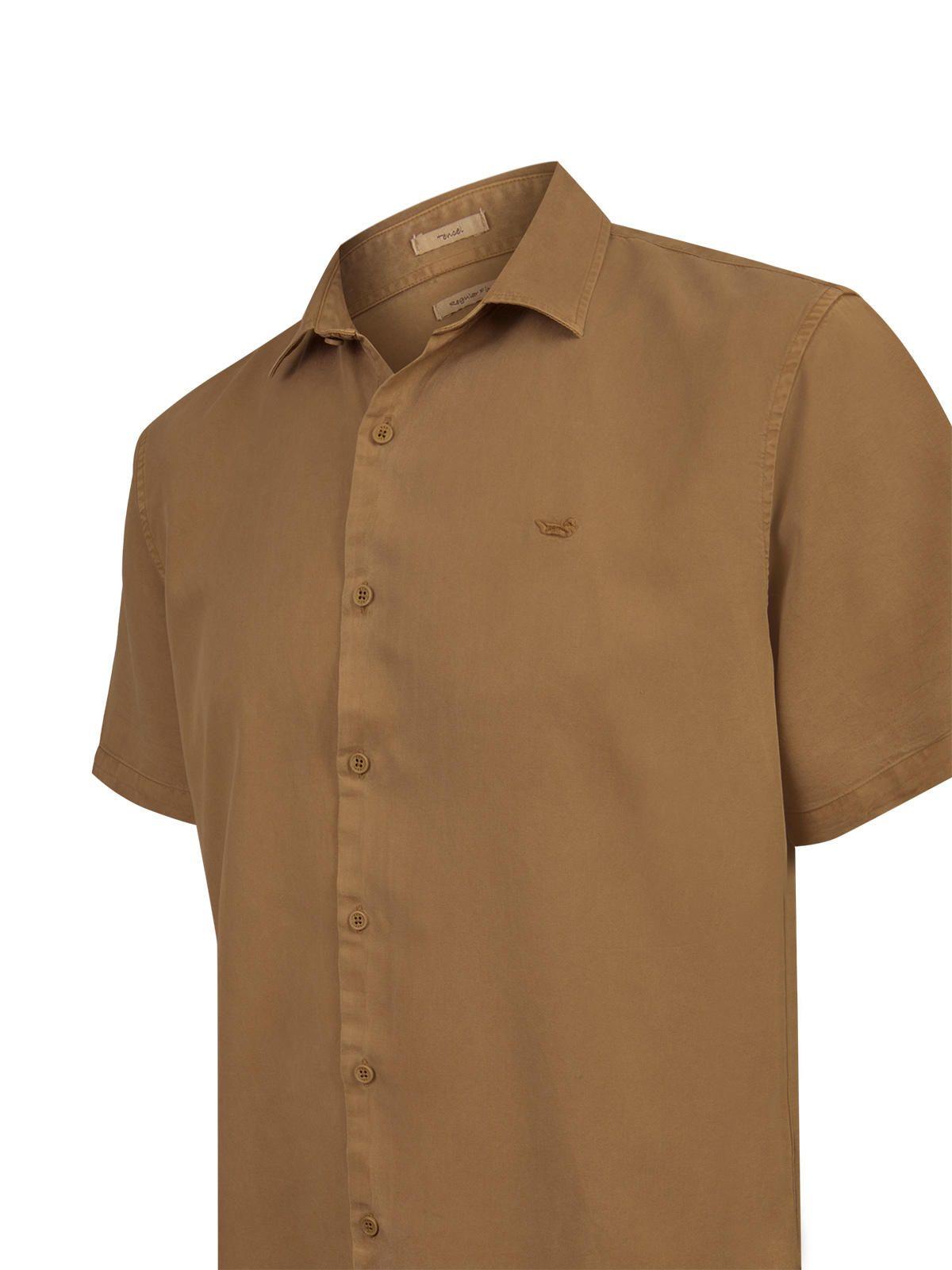 Camisa Tencel Hombre Tenpro Café-3