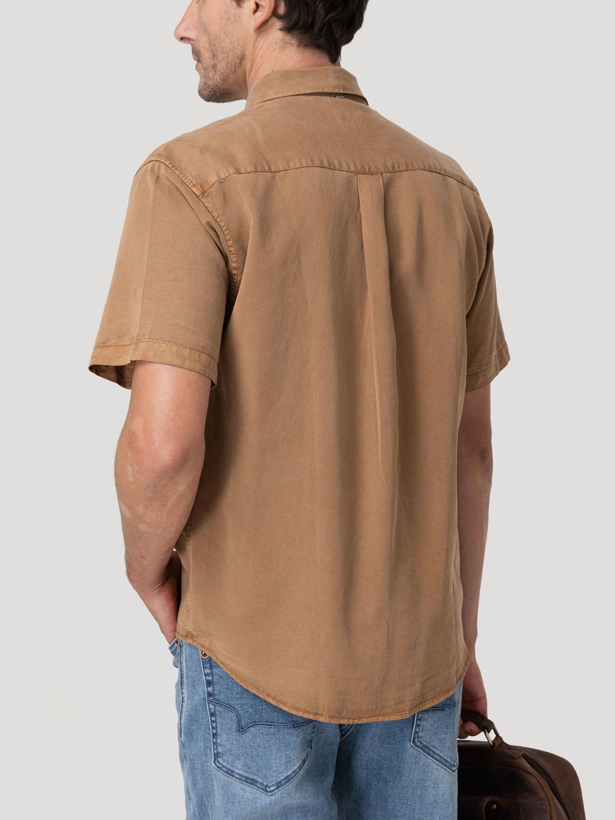 Camisa Tencel Hombre Tenpro Café-5