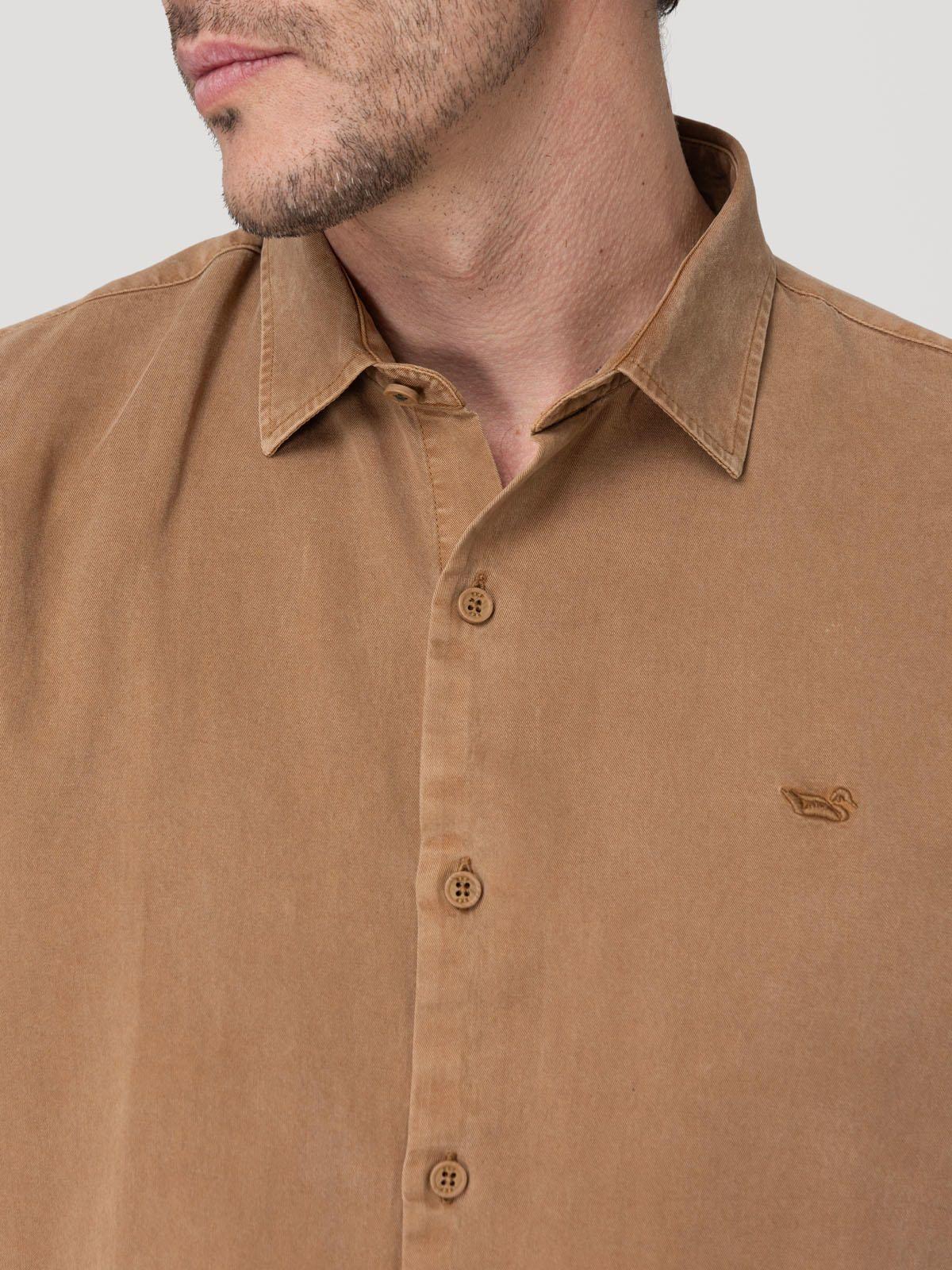 Camisa Tencel Hombre Tenpro Café-6