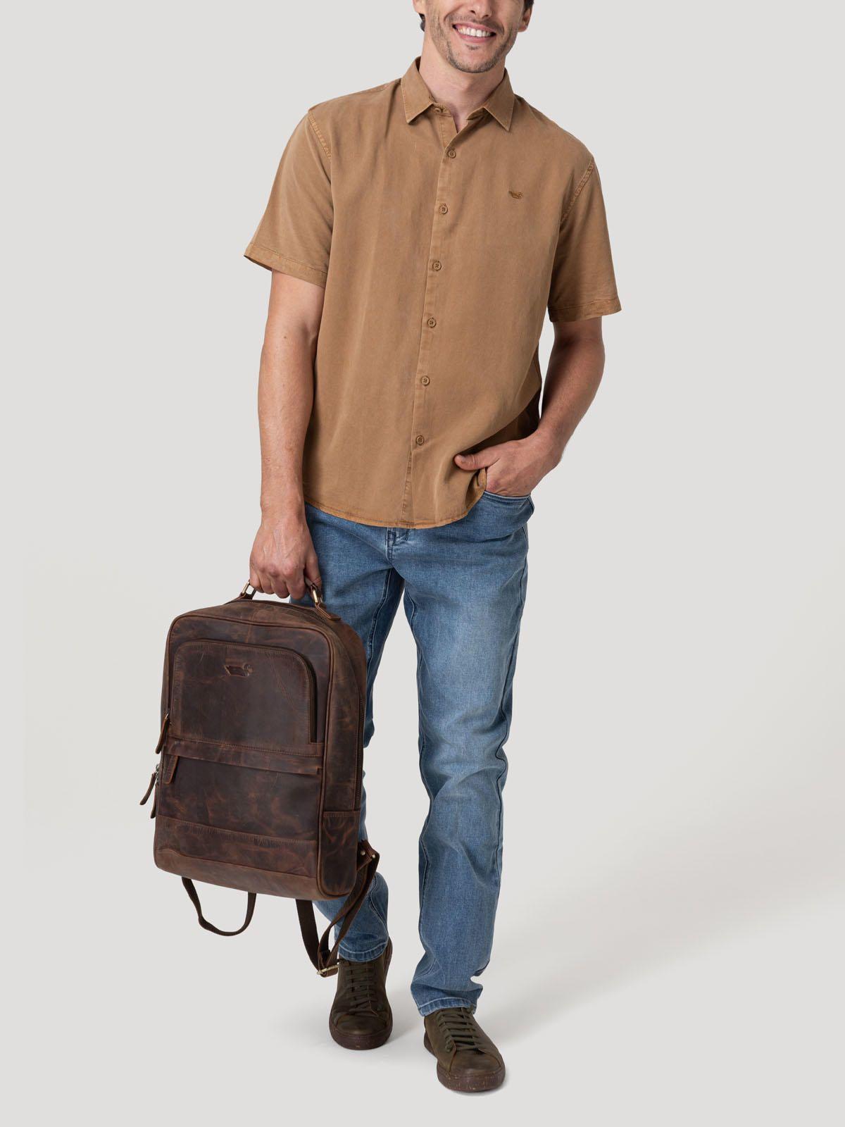 Camisa Tencel Hombre Tenpro Café-7