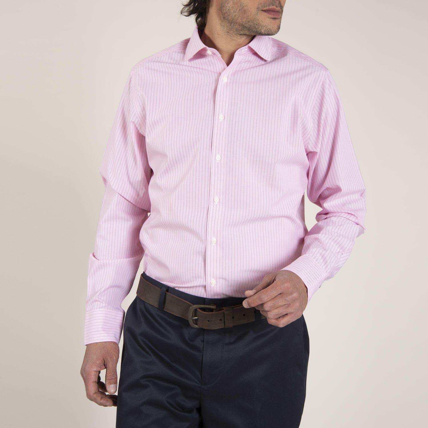 Camisa Algodón Libre de Arrugas Rosa Hombre Rockford-1