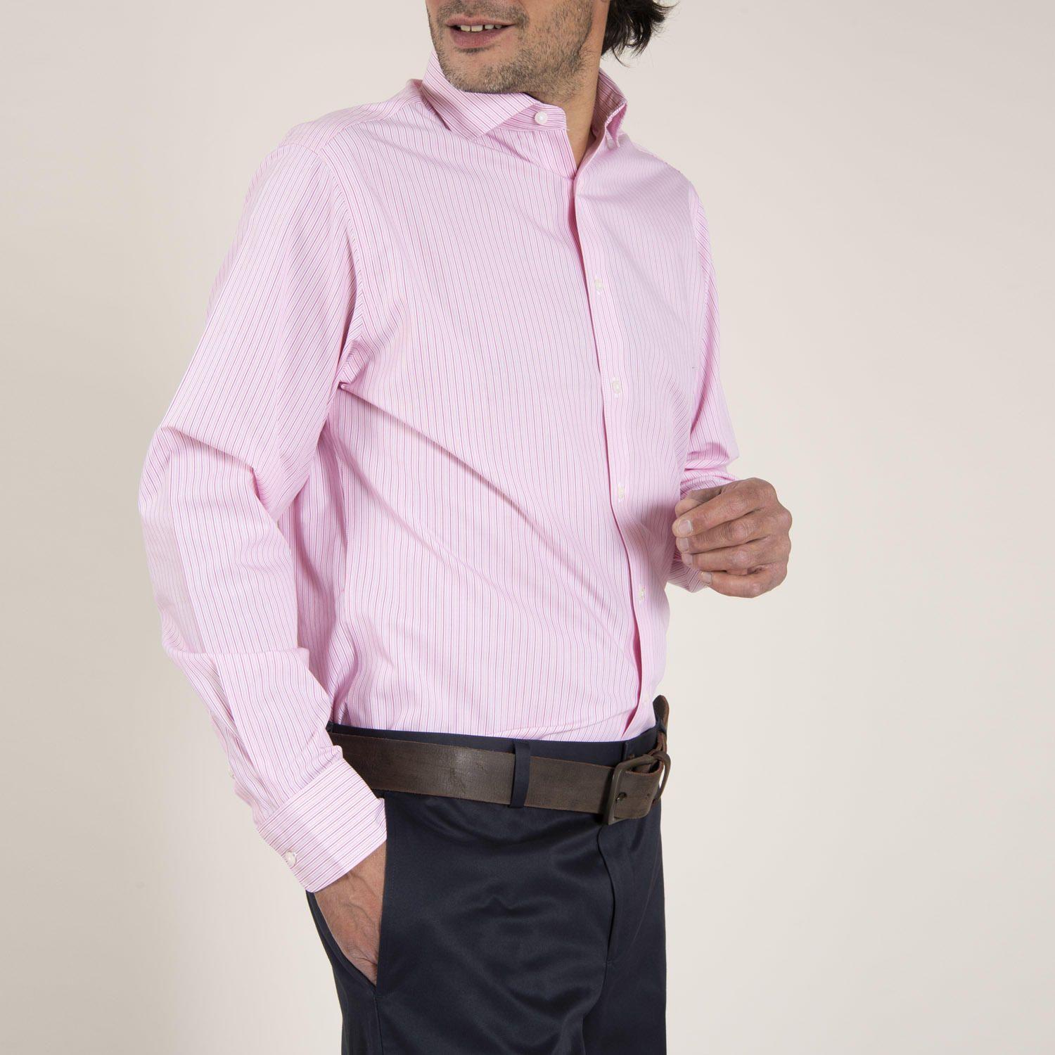 Camisa Algodón Libre de Arrugas Rosa Hombre Rockford-2