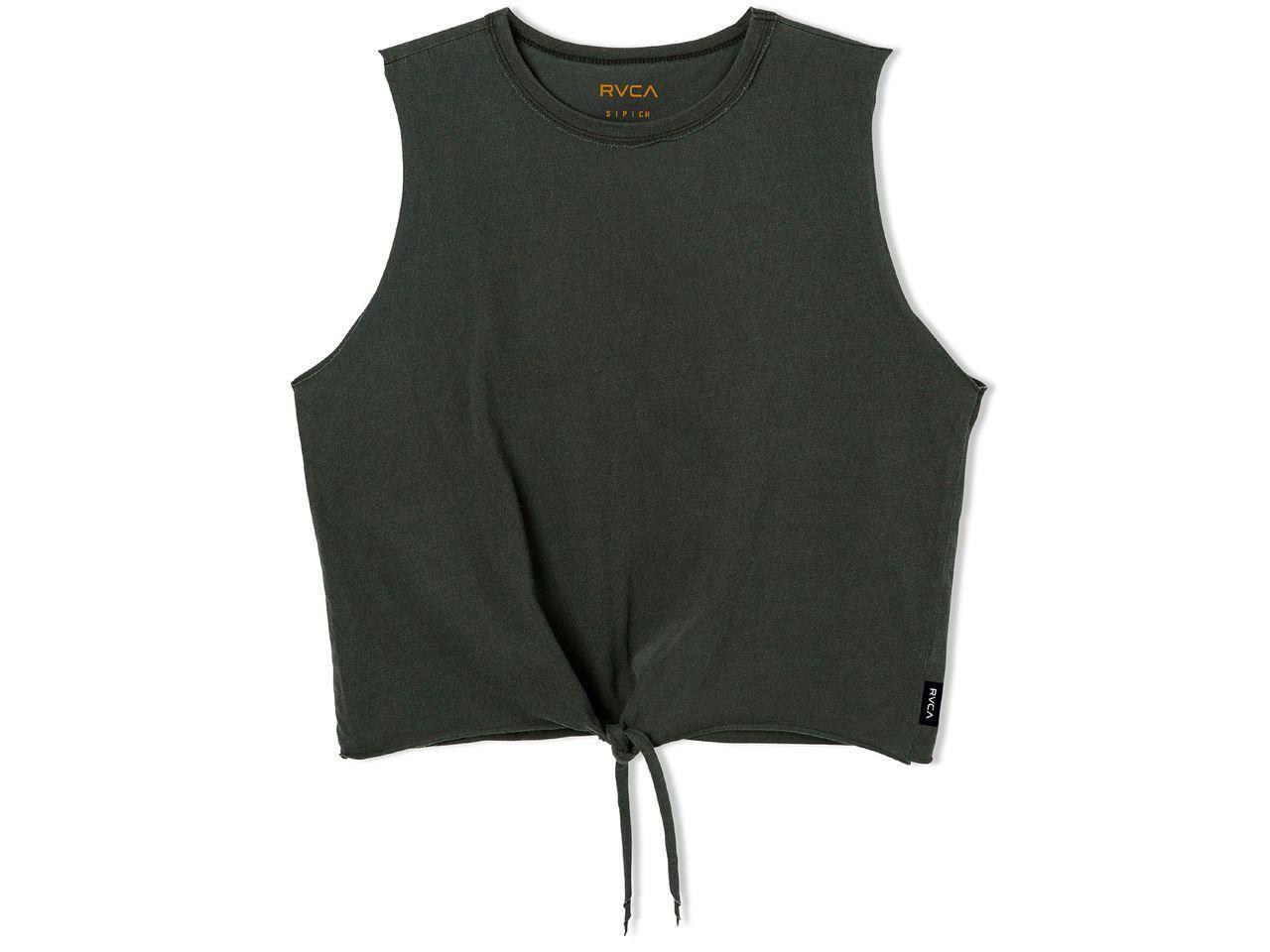Polera S/M Femenino Label Tie Tank Negro-0