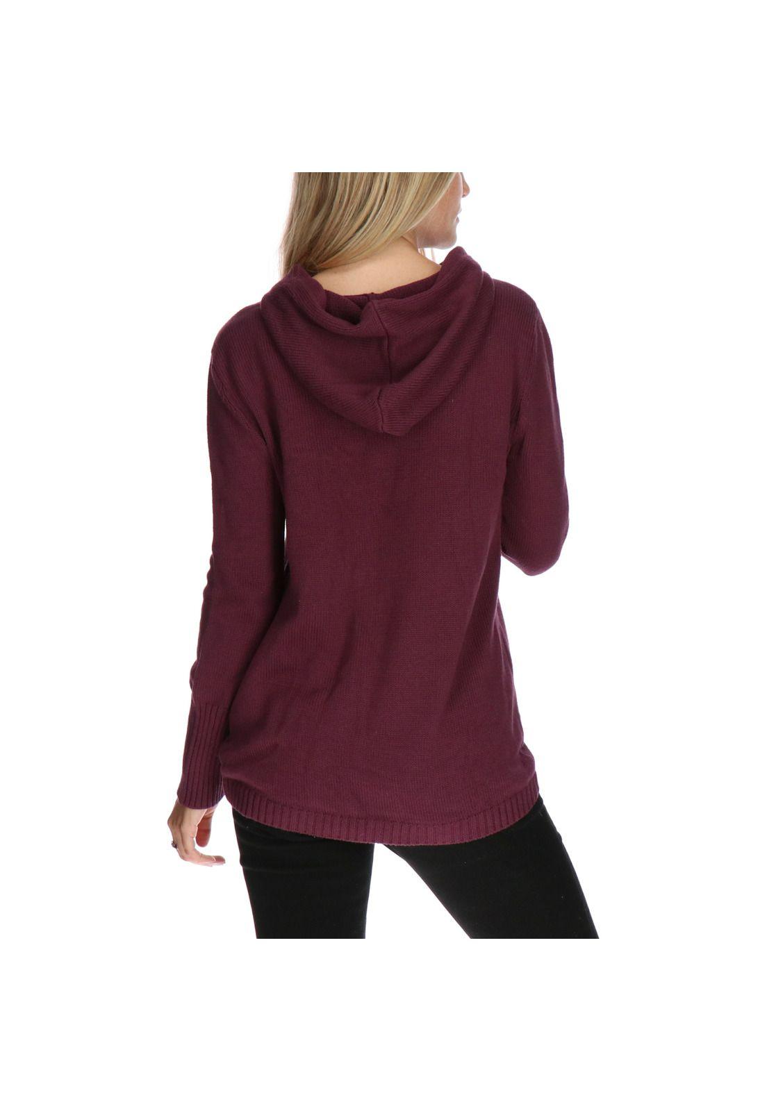 Sweater Hooded Burdeo-2