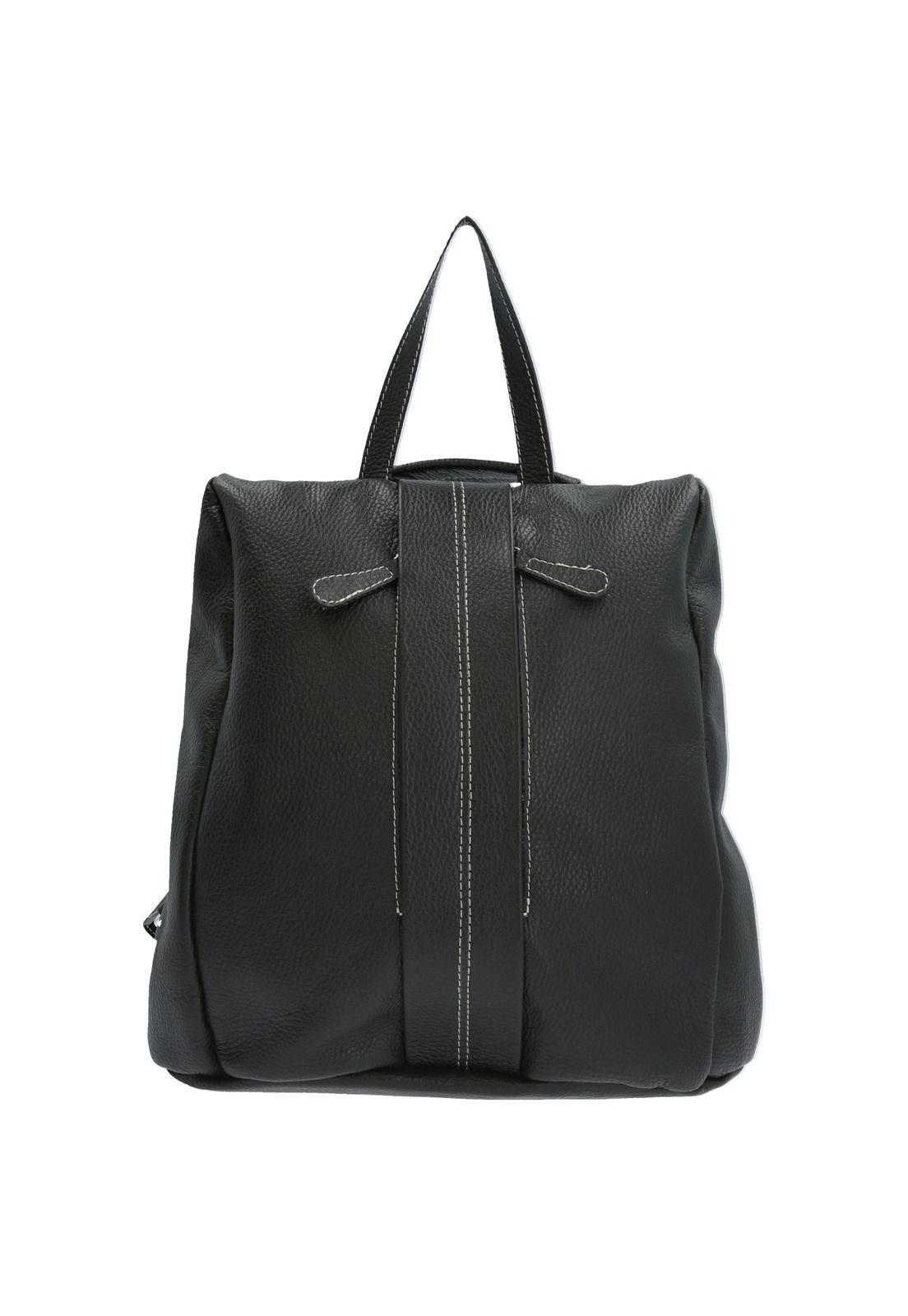 Cartera Mochila Cuero Mujer Lecce Negro-0