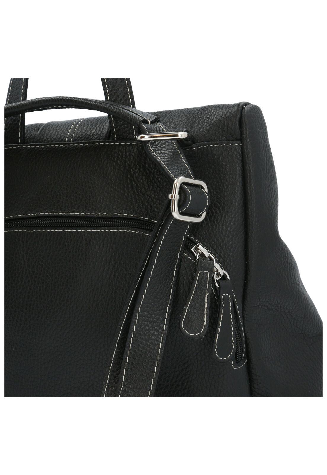 Cartera Mochila Cuero Mujer Lecce Negro-3