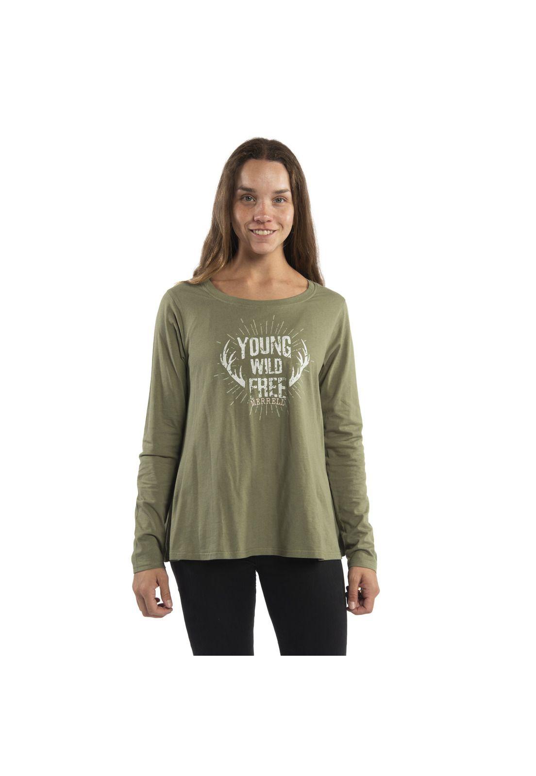 Polera Mujer Mara Long Sleeve Verde Musgo-0