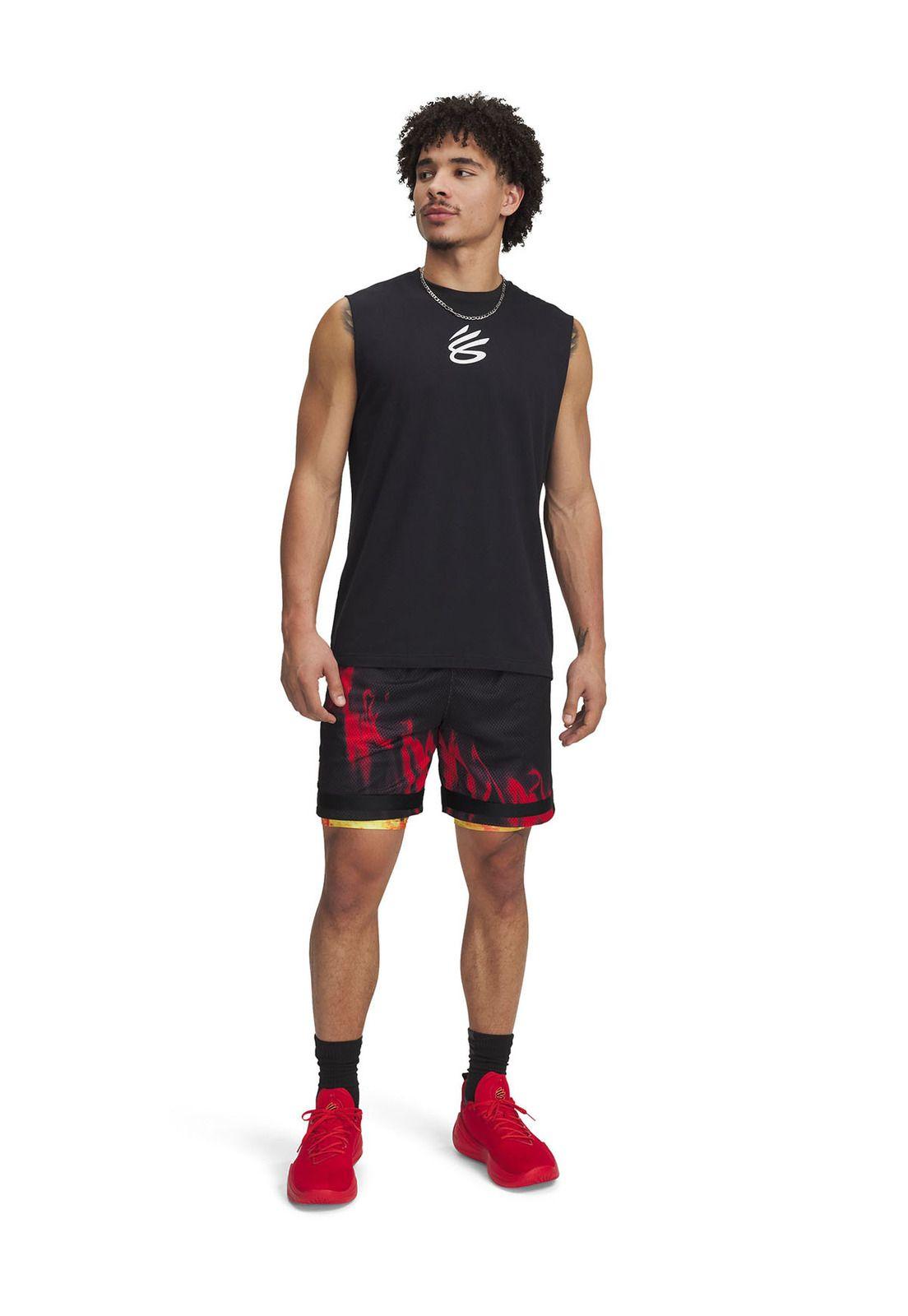 Shorts Curry Statement Para Hombre Negro-3