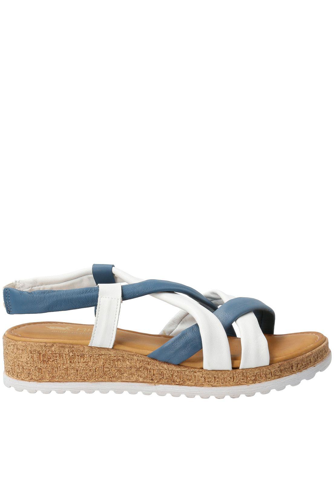 Sandalia Cuero Mujer Emiliana Azul-1