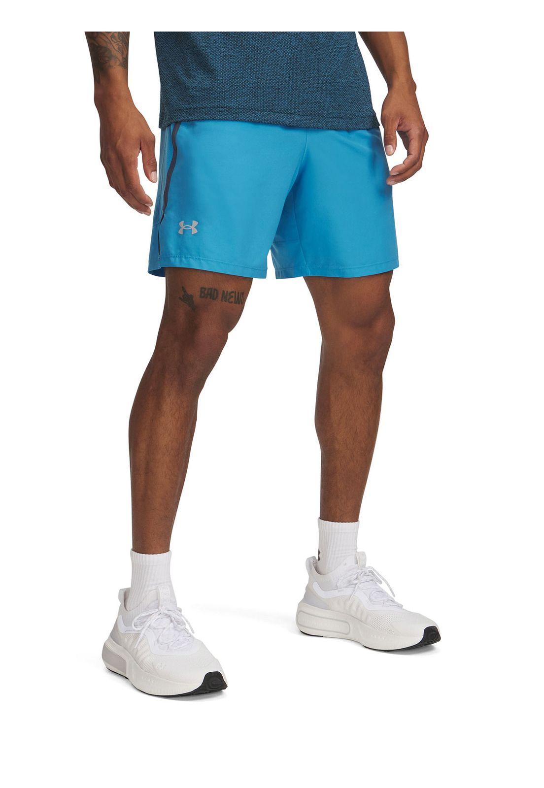Shorts UA Launch 2-En-1 Para Hombre Azul-0