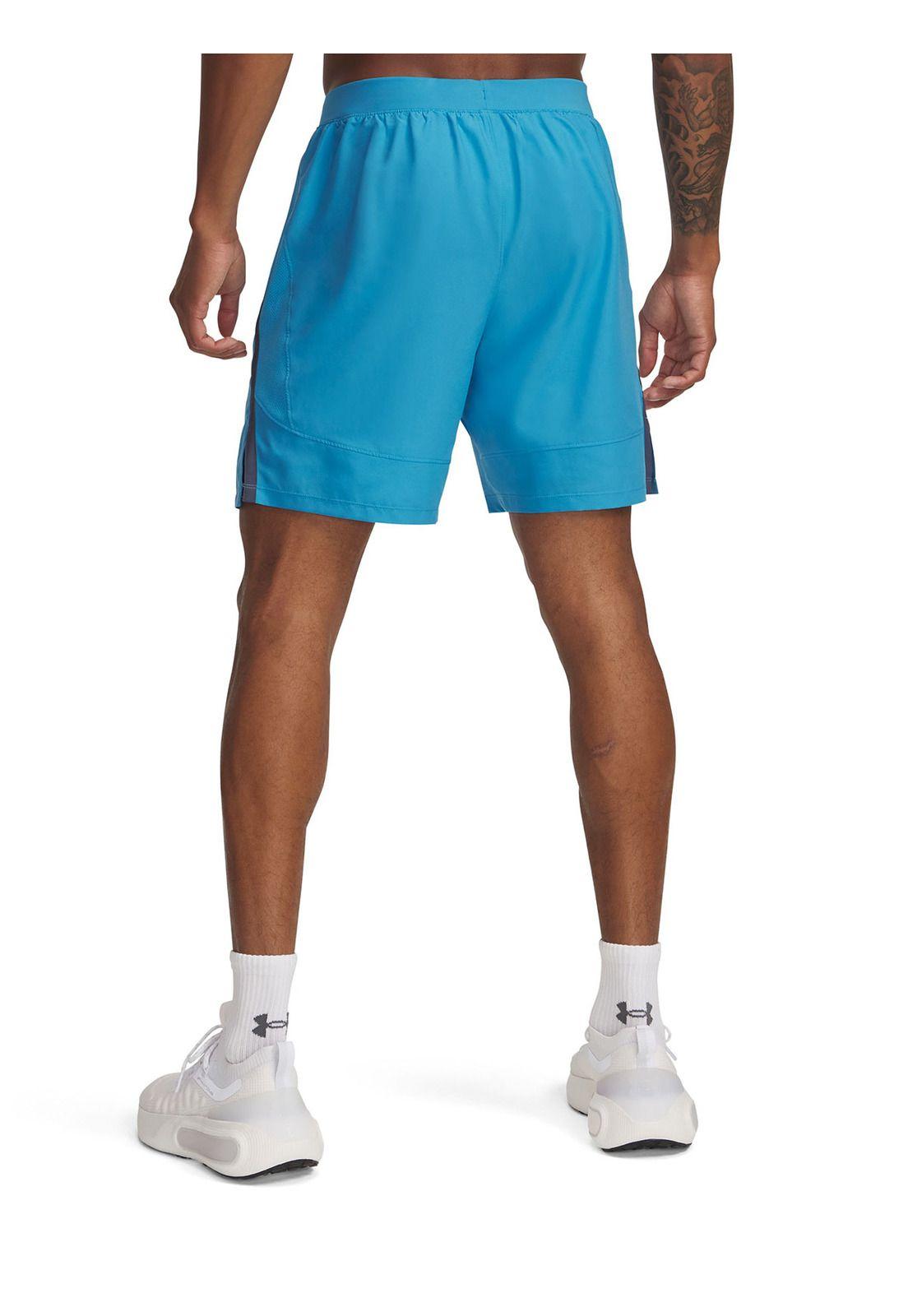Shorts UA Launch 2-En-1 Para Hombre Azul-1