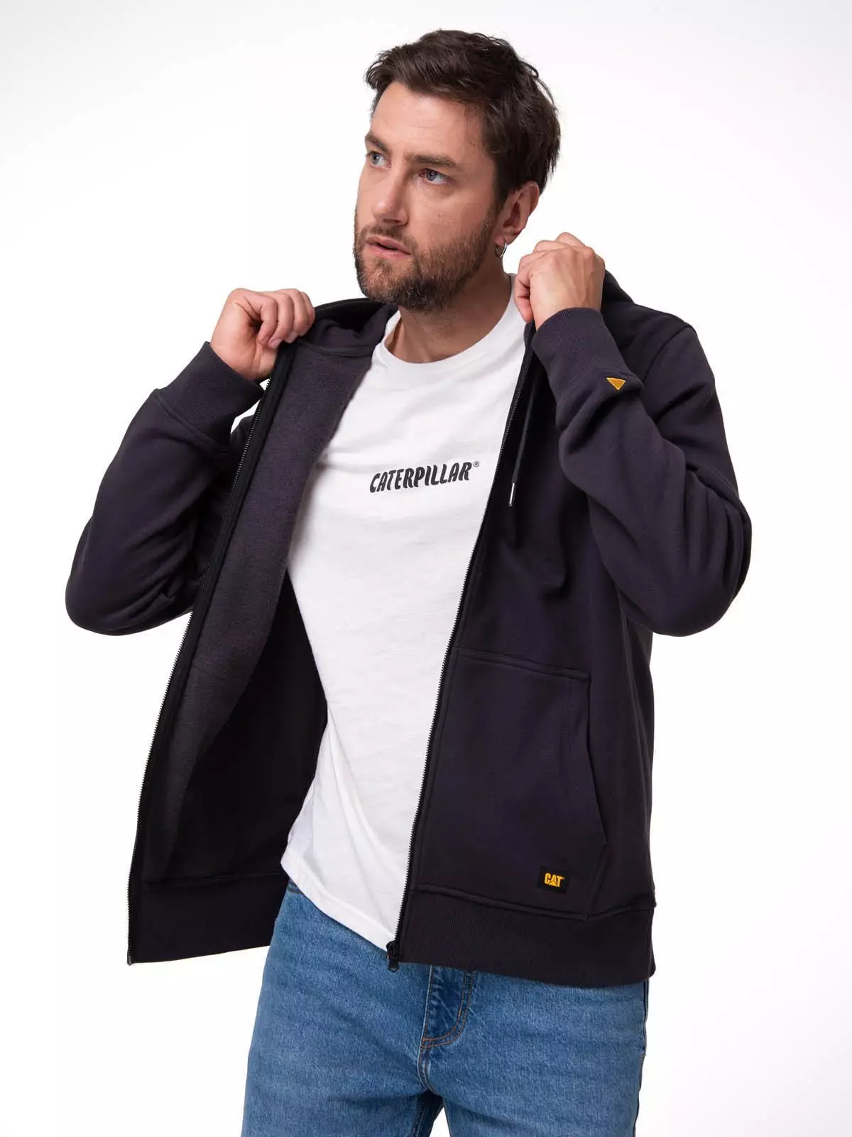 Polerón Hombre Patch Full Zip Negro-0