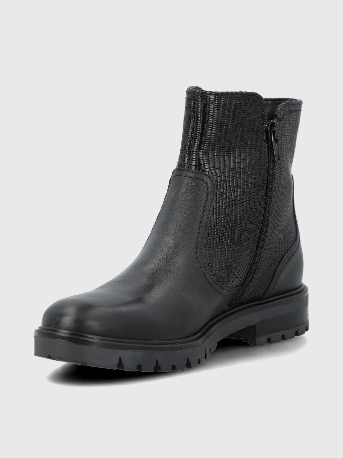 Botin Cuero Mujer Briller Negro-5