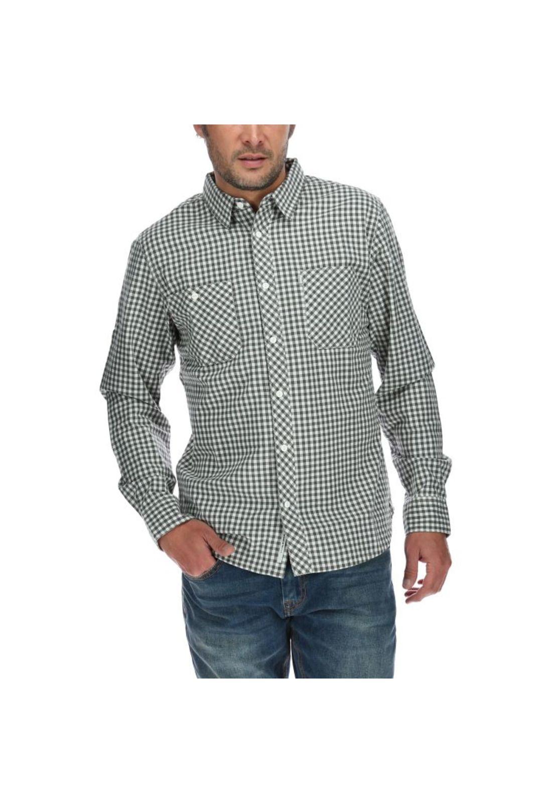 Camisa Ml Hombre Utility Plaid L/S Shirt Gris-0