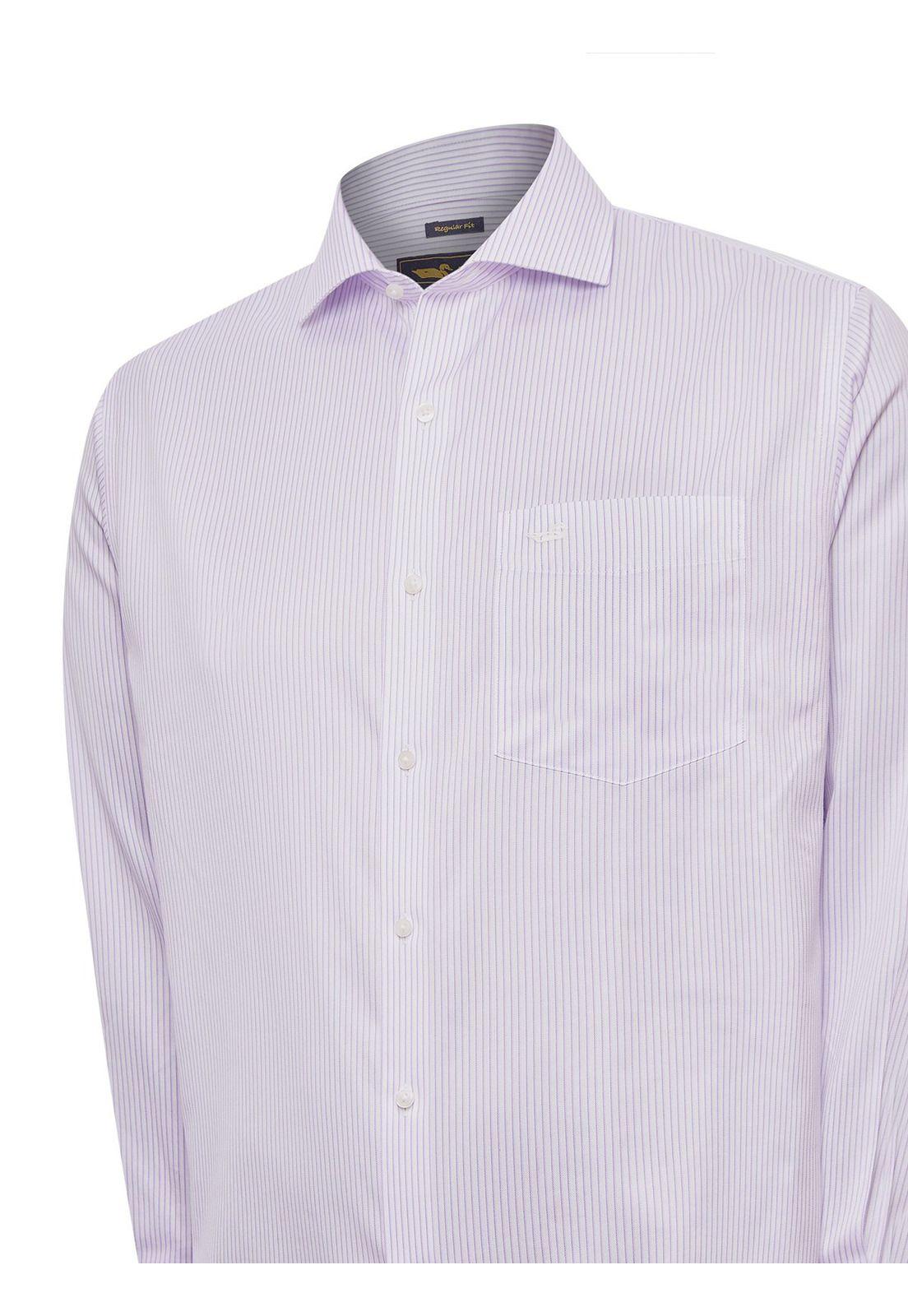 Camisa Libre de Arrugas Algodón Lila Hombre-4