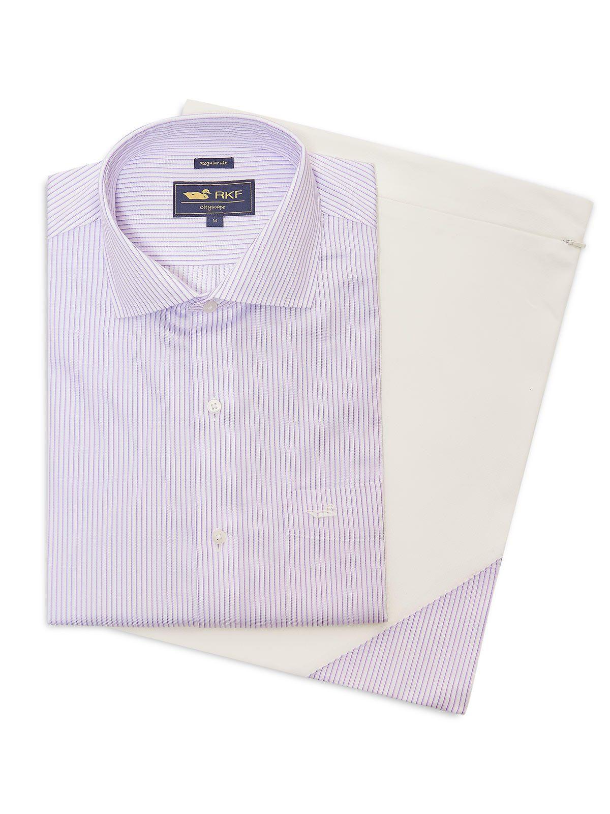 Camisa Libre de Arrugas Algodón Lila Hombre-5