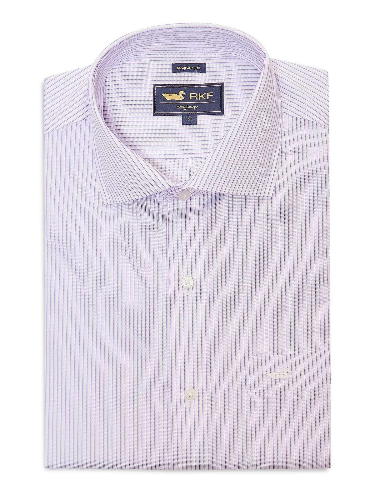 Camisa Libre de Arrugas Algodón Lila Hombre-0