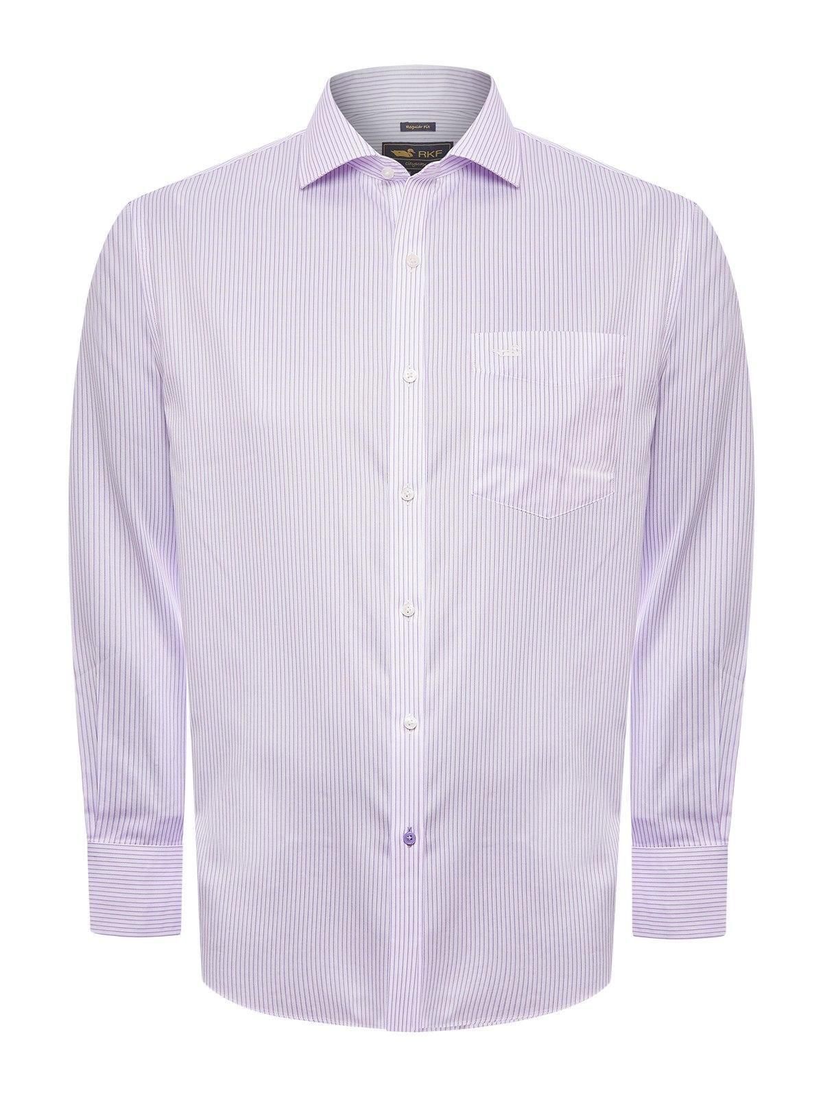 Camisa Libre de Arrugas Algodón Lila Hombre-1