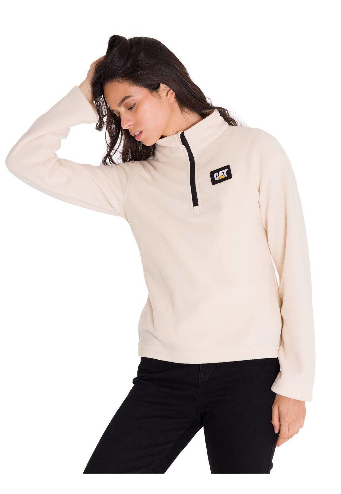 Polar Microfleece Quarter Zip Mujer Beige-0