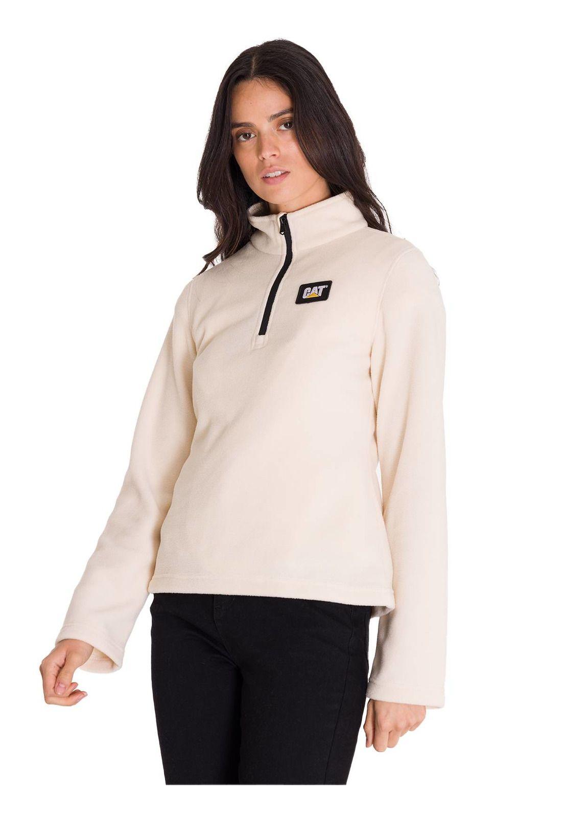 Polar Microfleece Quarter Zip Mujer Beige-1