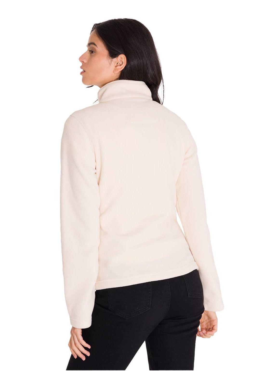 Polar Microfleece Quarter Zip Mujer Beige-3