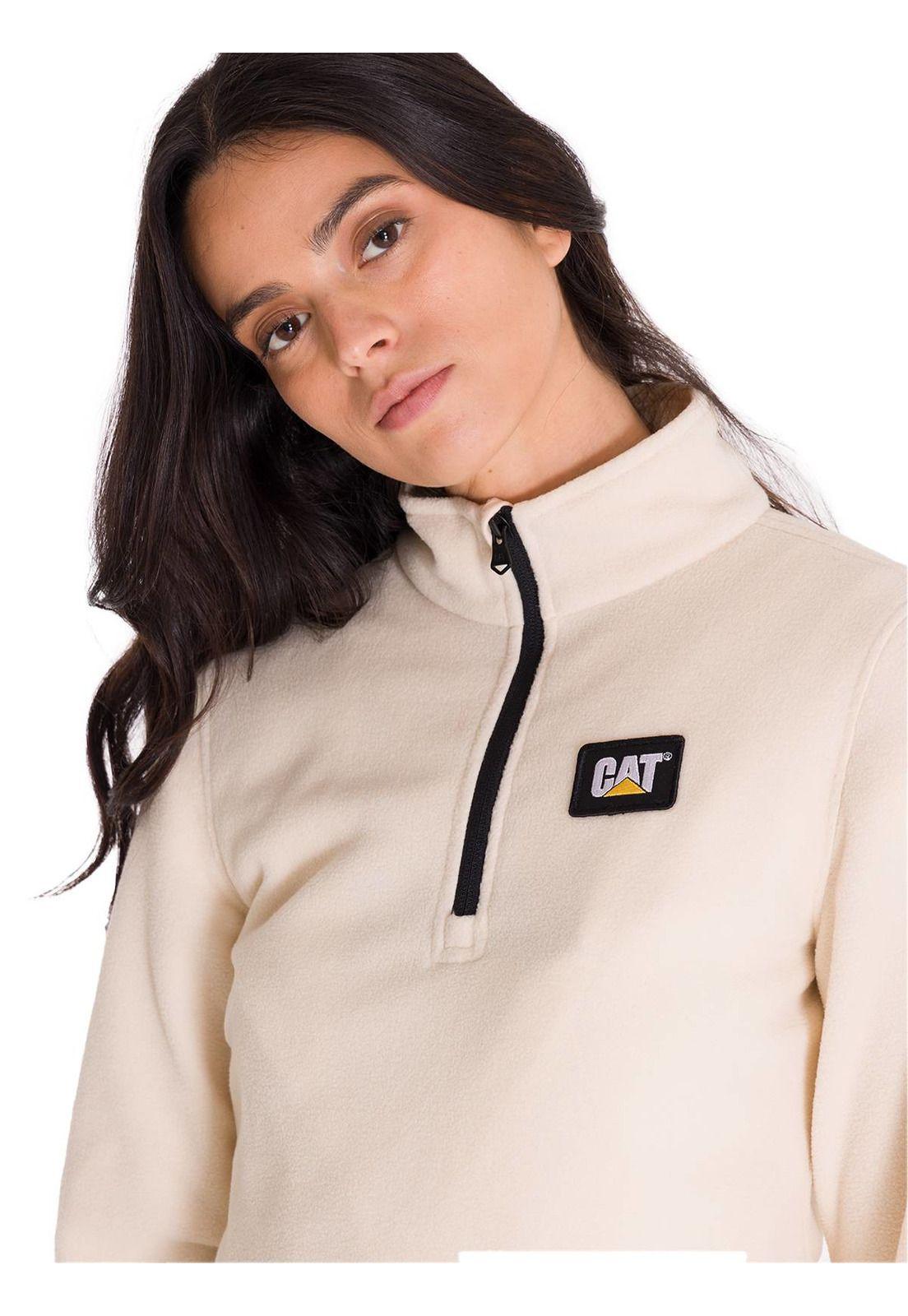 Polar Microfleece Quarter Zip Mujer Beige-4