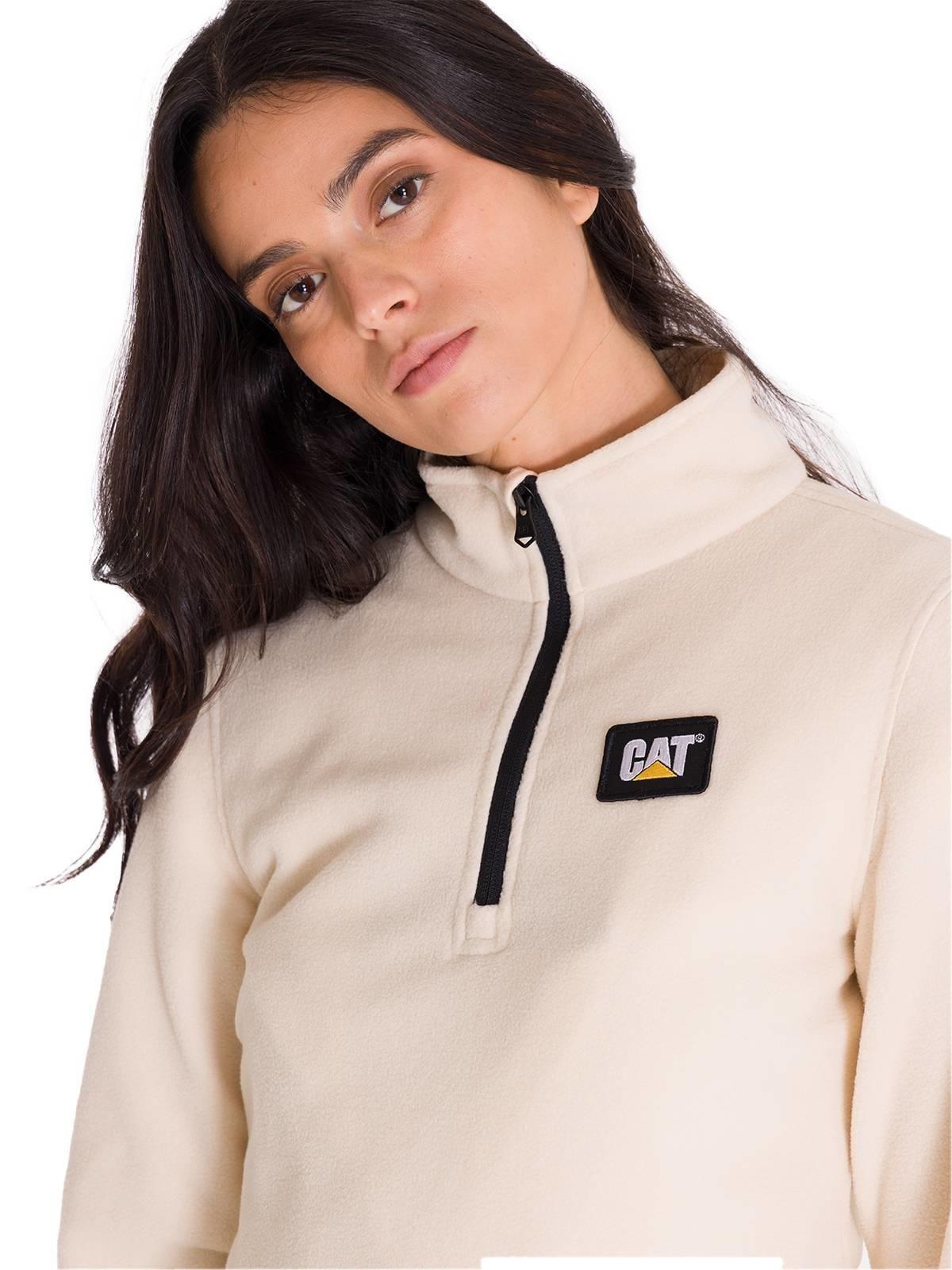 Polar Microfleece Quarter Zip Mujer Beige-4