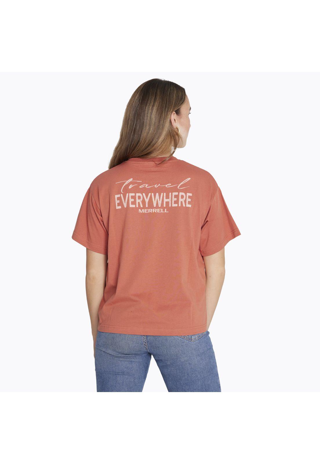 Polera M/C T-Shirt Short Sleeve Naranjo Mujer-1