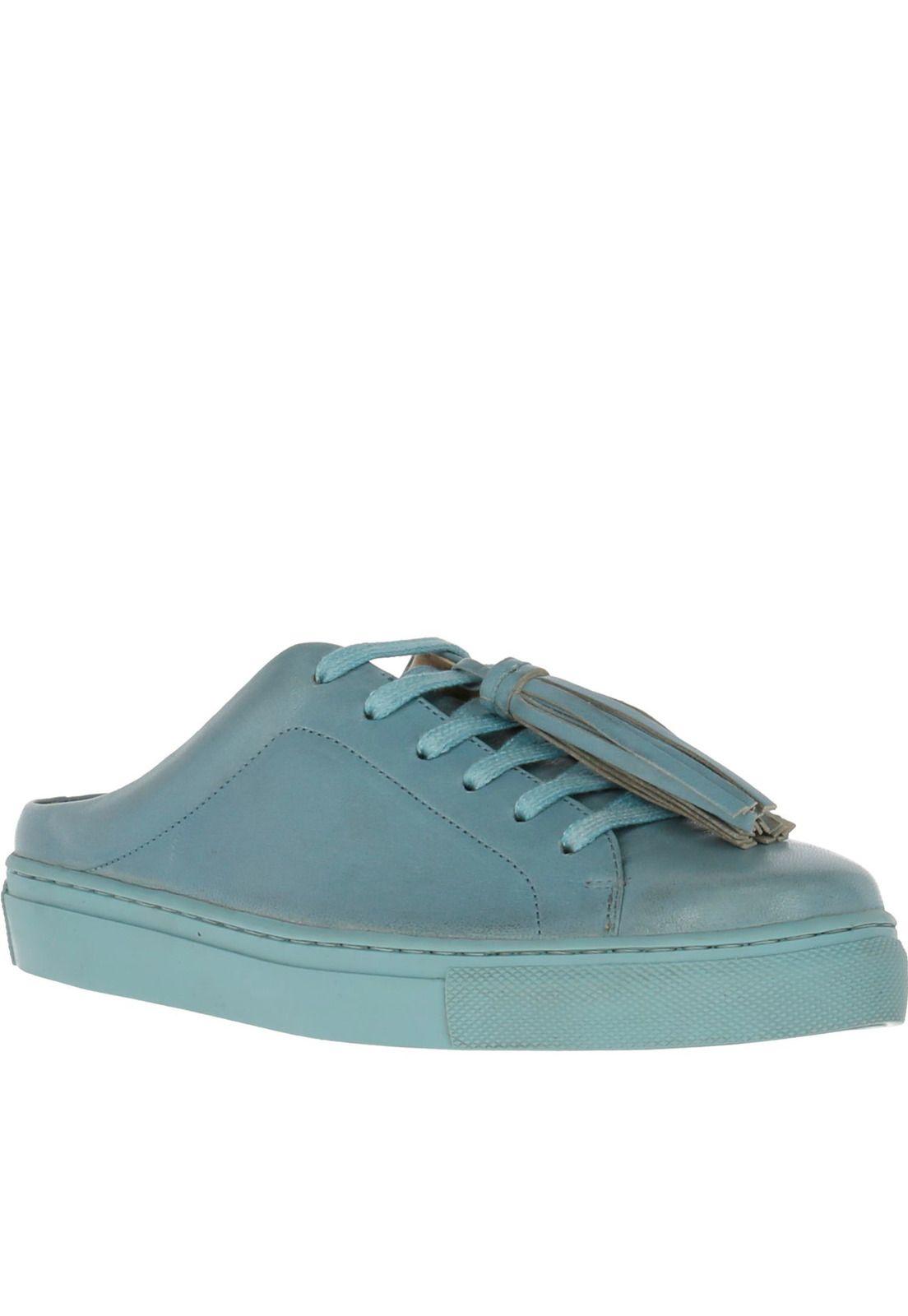 Zapatilla Cuero Giggle Azul-0