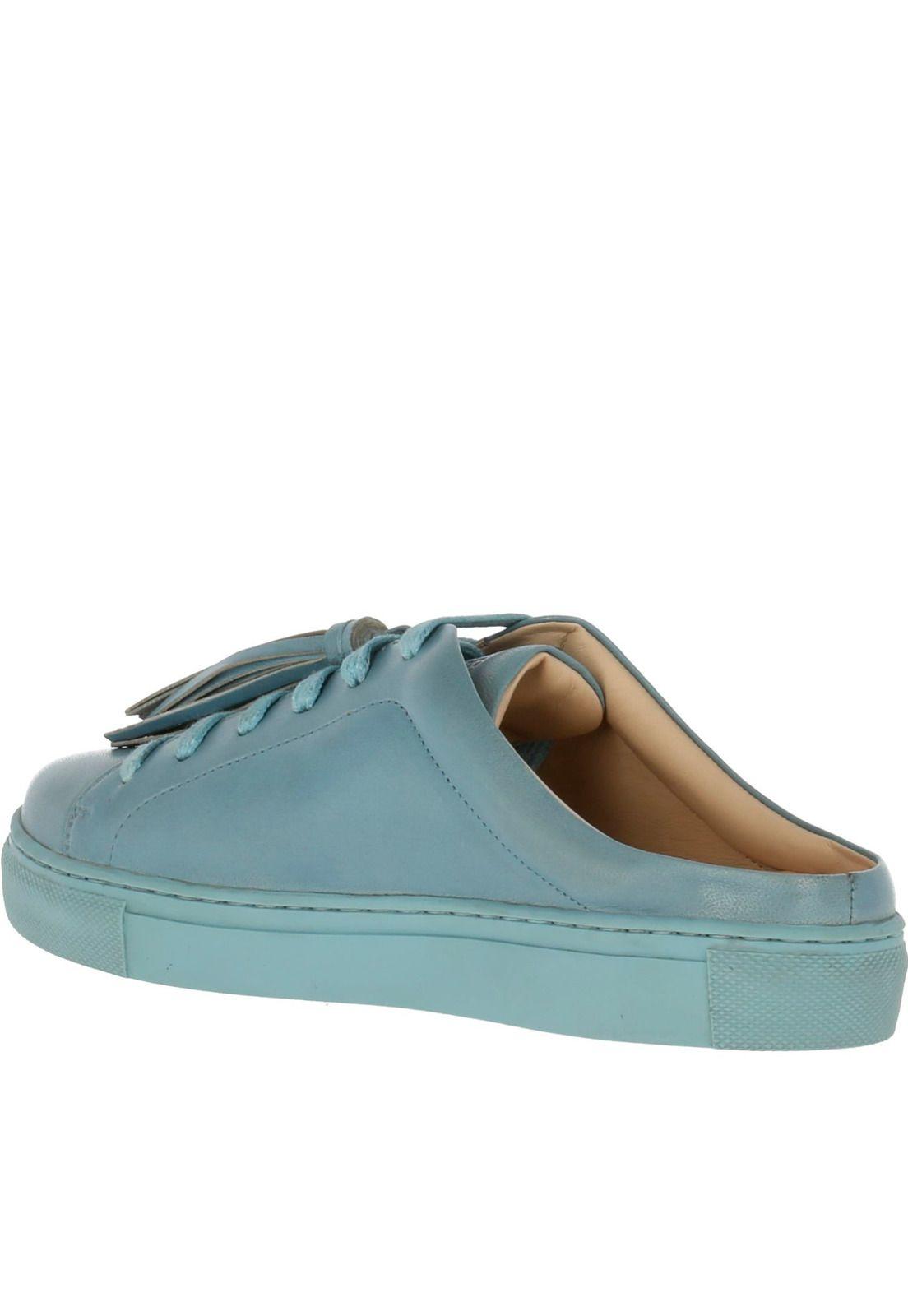 Zapatilla Cuero Giggle Azul-4