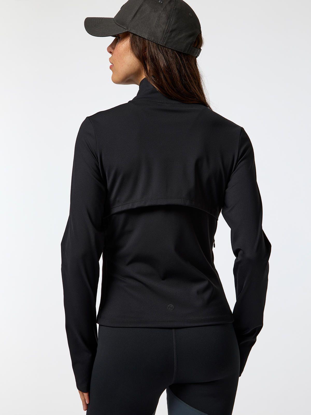 Polerón Full Zip Rec Negro Mujer-3