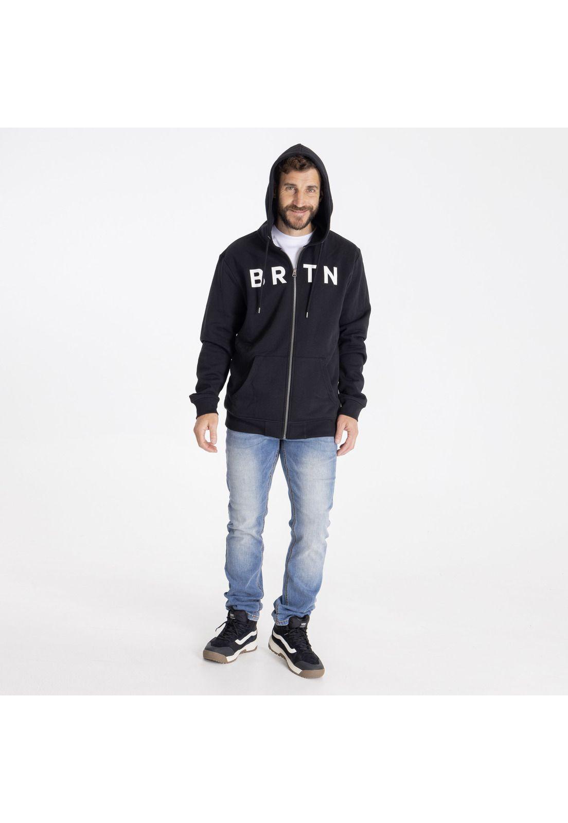 Polerón con gorro Brtn Logo Negro Hombre-5