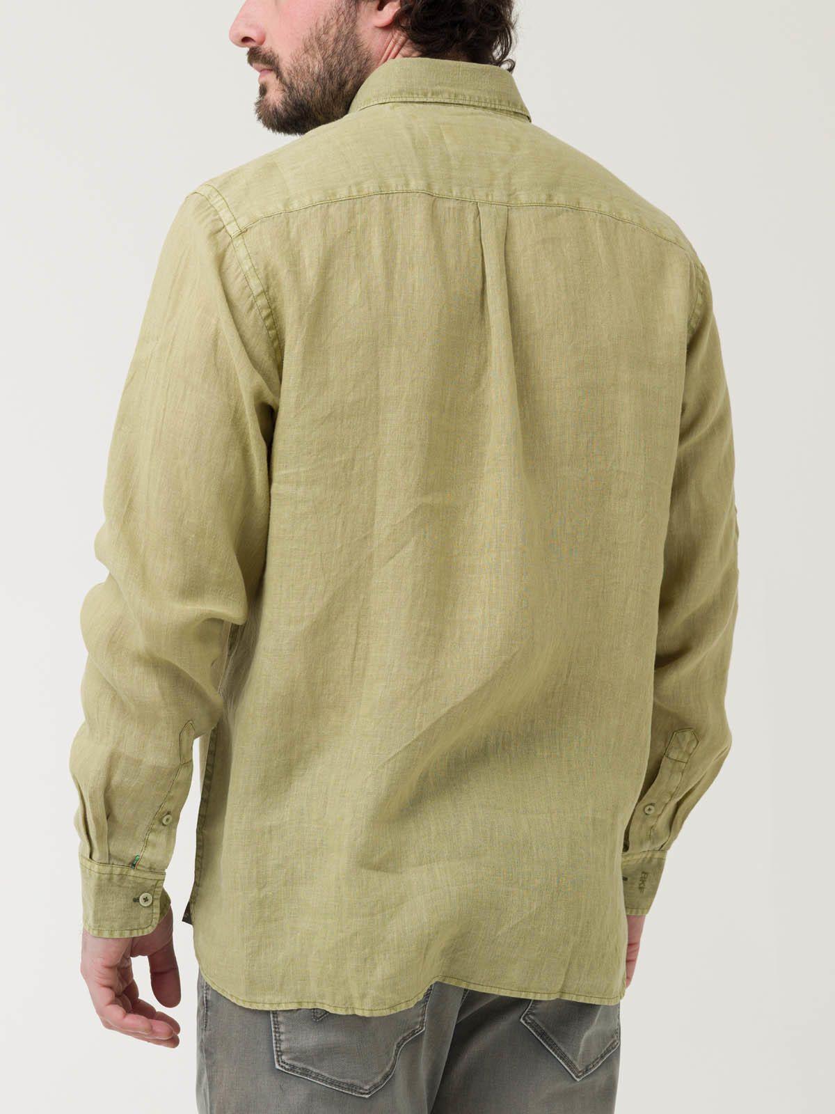 Camisa Lino Orgánico Hombre Linedyed Verde-1