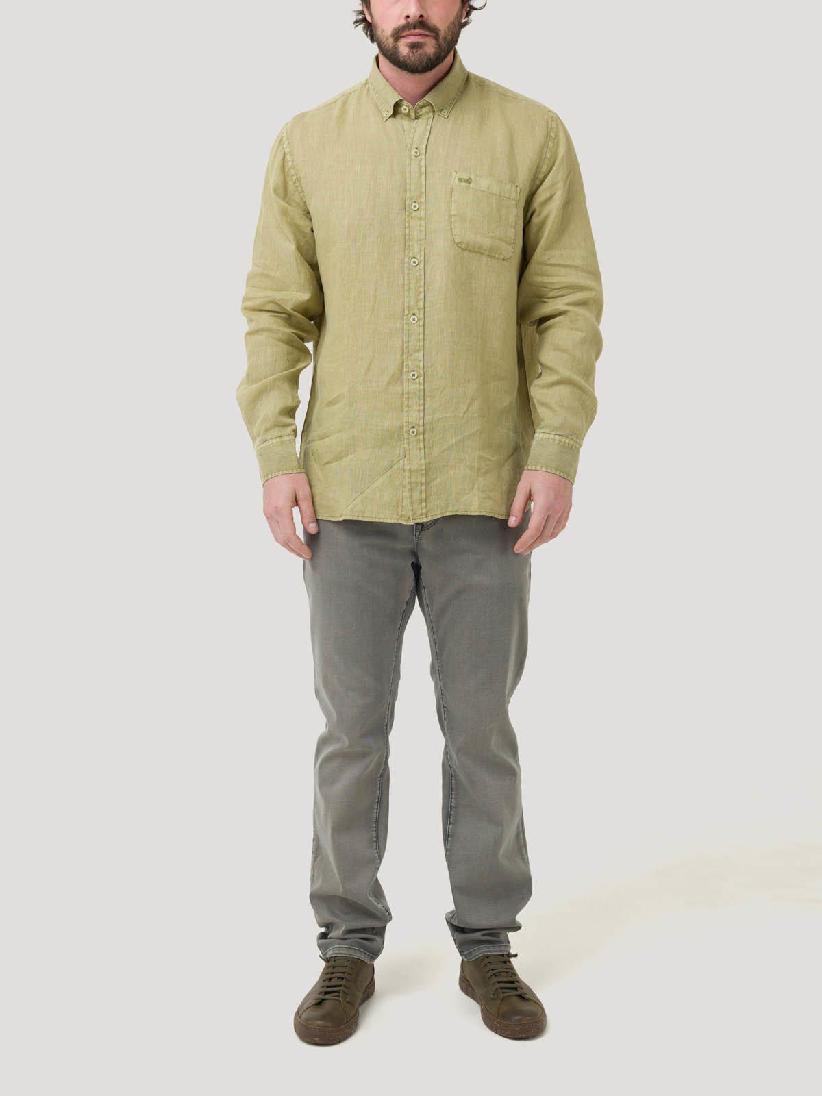 Camisa Lino Orgánico Hombre Linedyed Verde-4