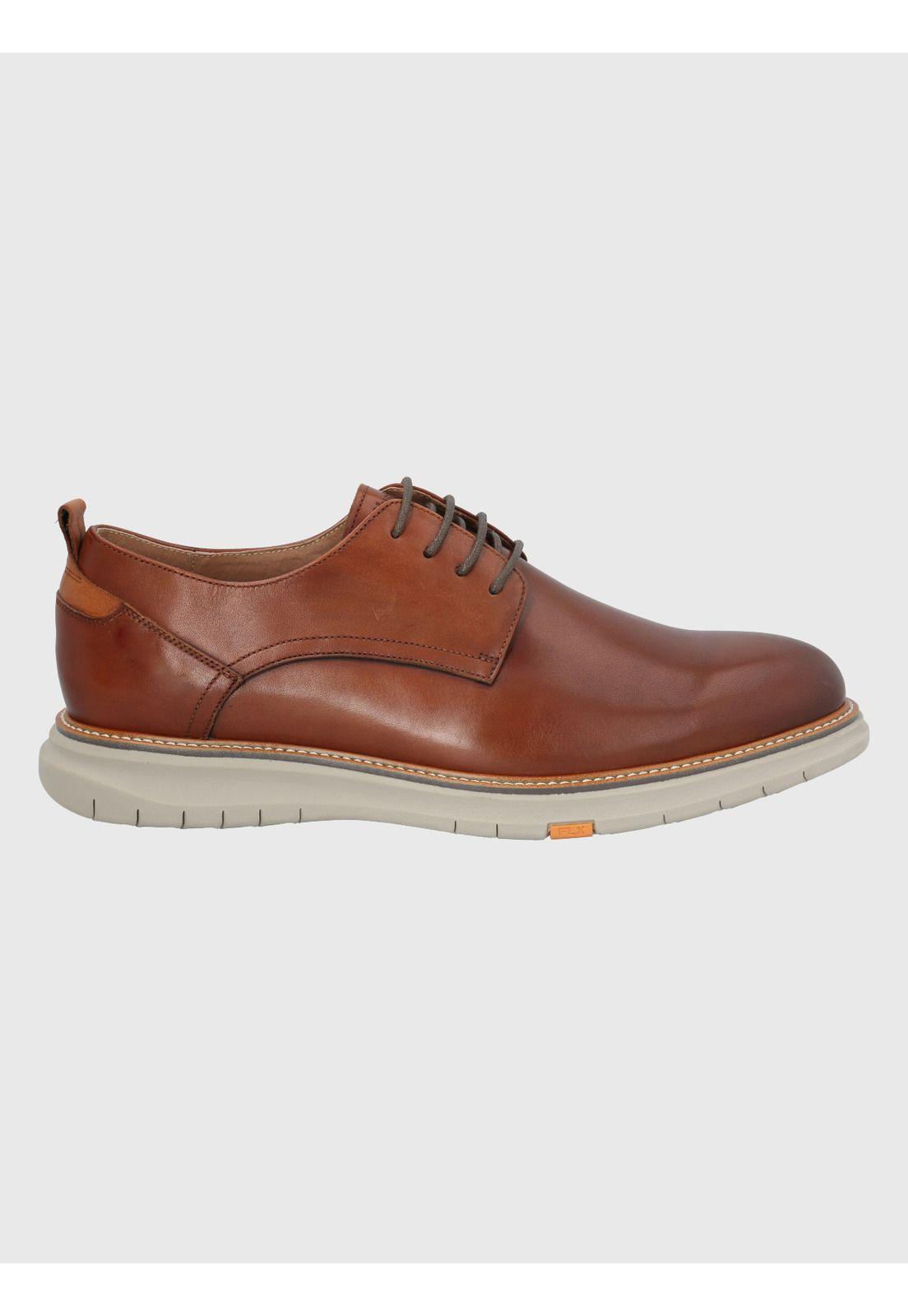 Zapato Cuero Café Hombre Rustic -1