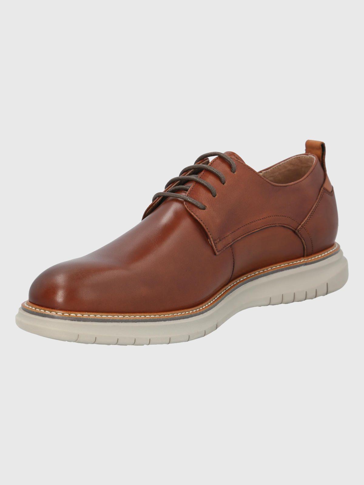 Zapato Cuero Café Hombre Rustic -3