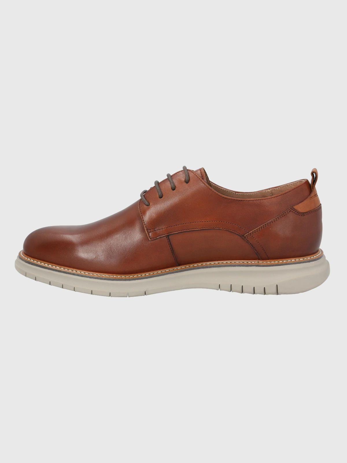 Zapato Cuero Café Hombre Rustic -4