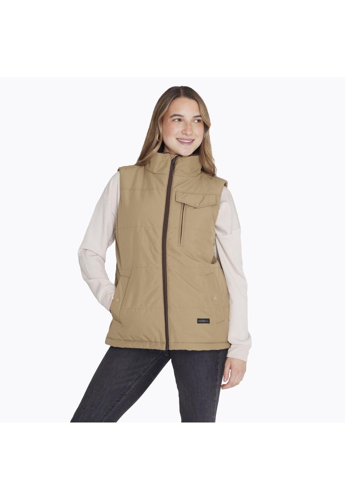 Parka S/M Impermeable Sleevele Café Claro Mujer-0