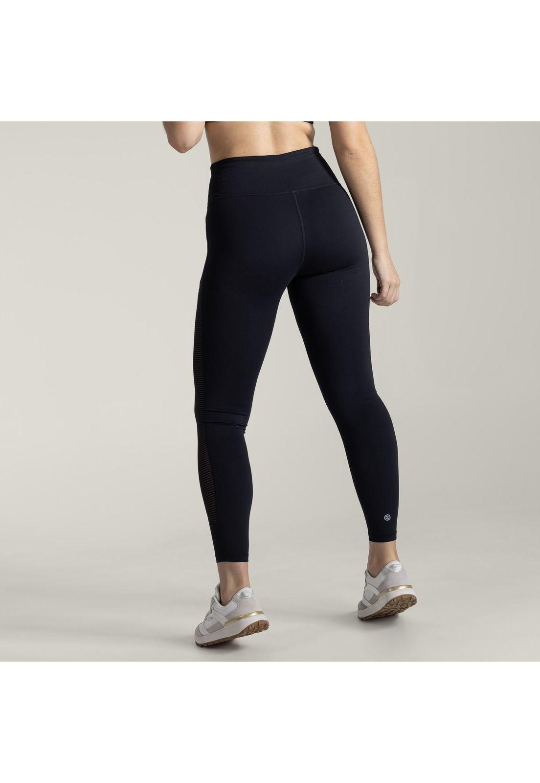 Calza Mujer HR Mesh Panel Long Negro-2