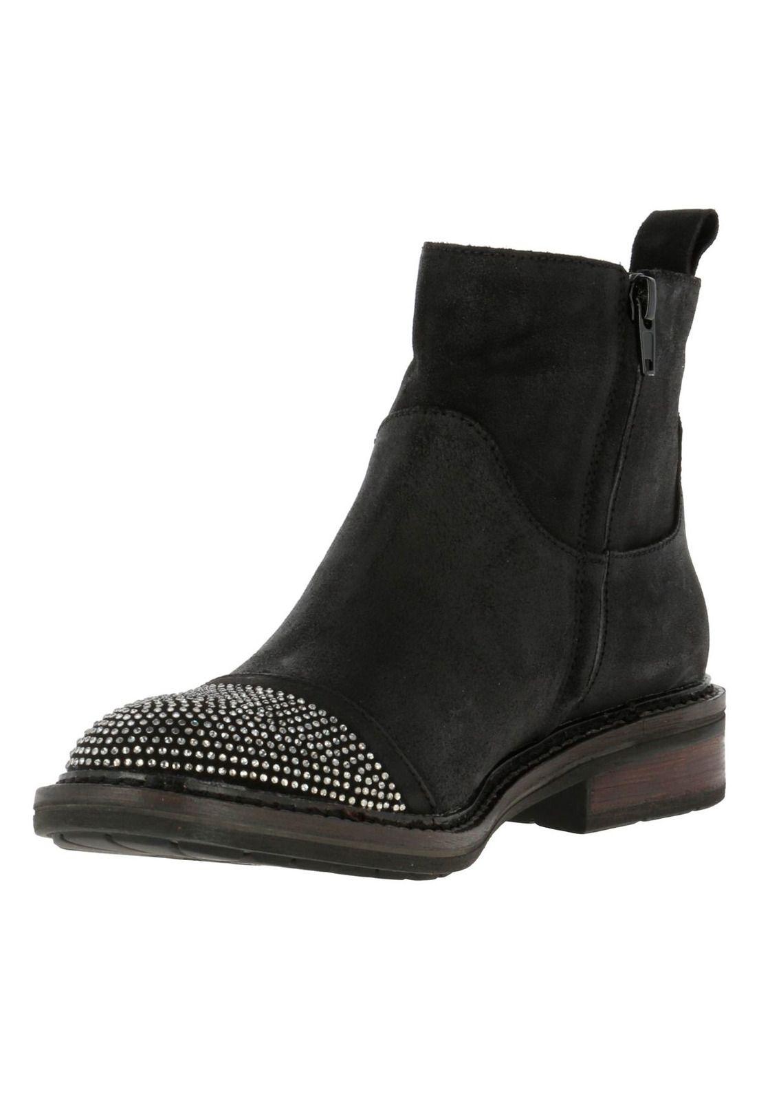 Botin Cuero Mujer Ewell Negro-1