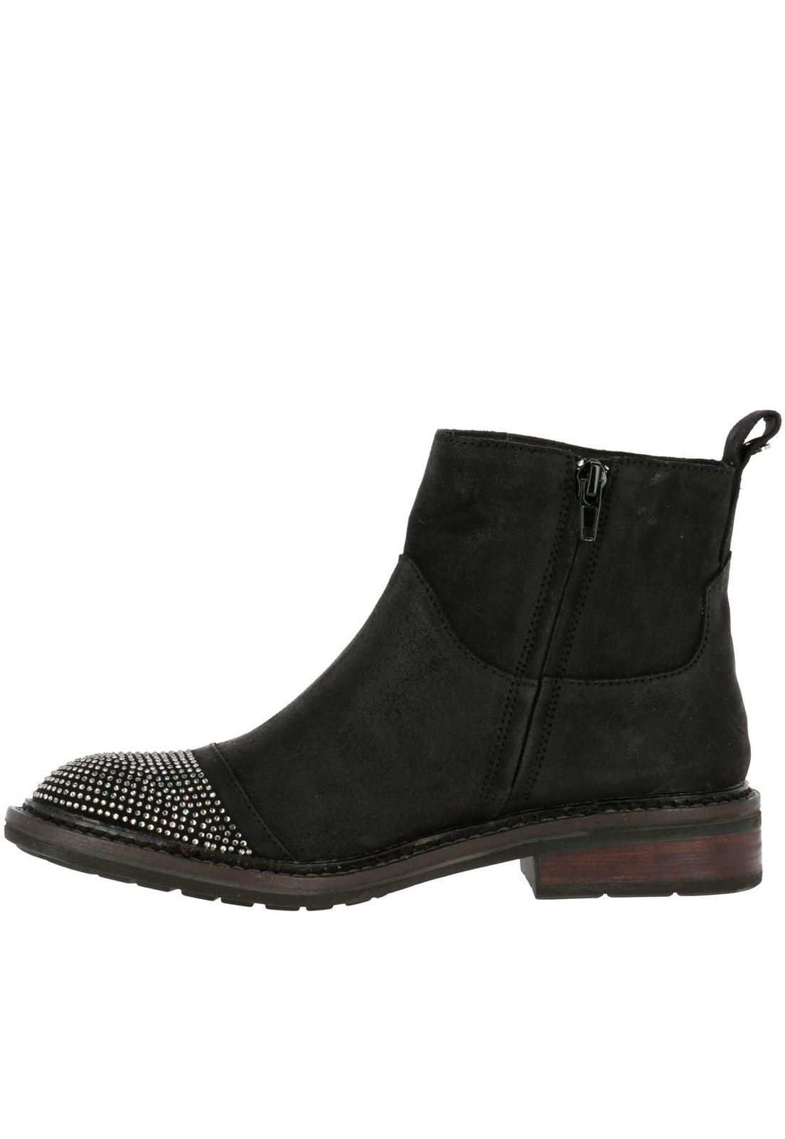 Botin Cuero Mujer Ewell Negro-2
