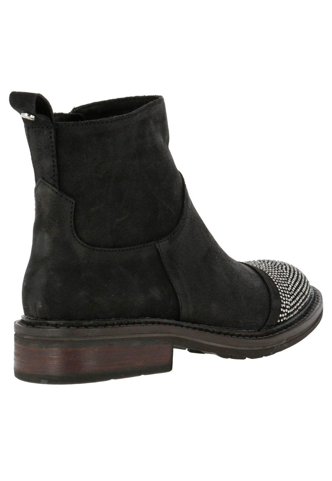 Botin Cuero Mujer Ewell Negro-4