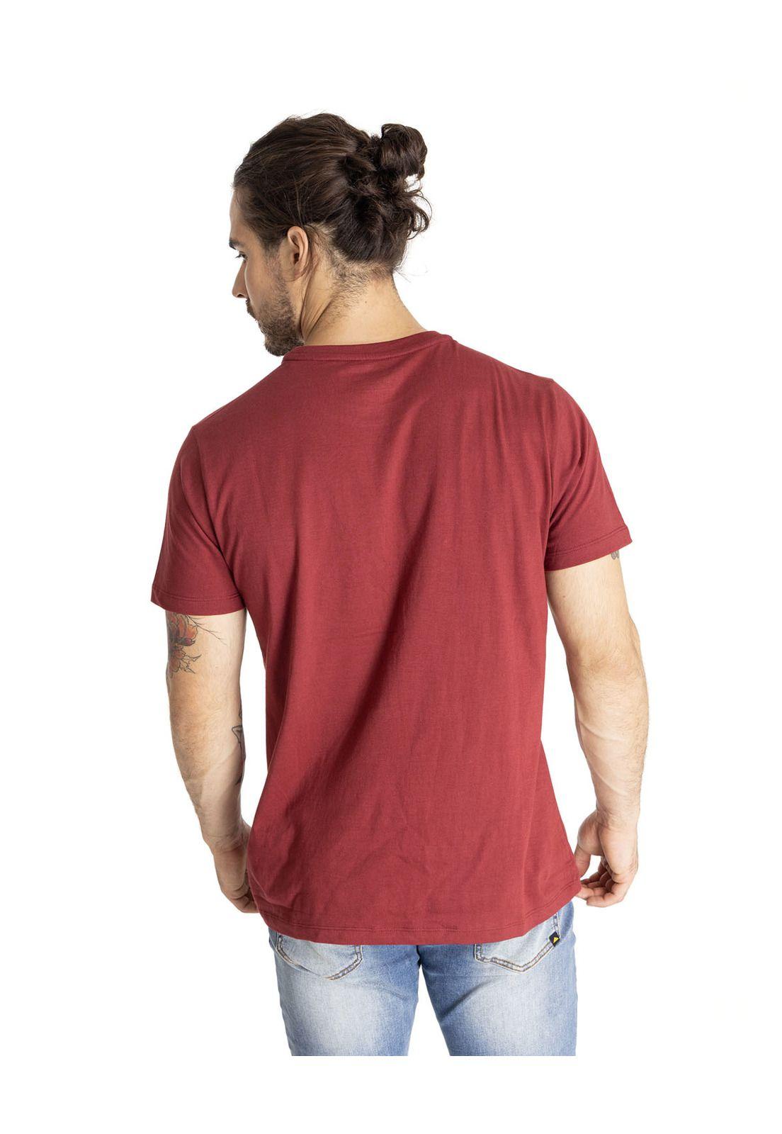 Polera Manga Corta Hombre Foundation Caterpill Rojo-3