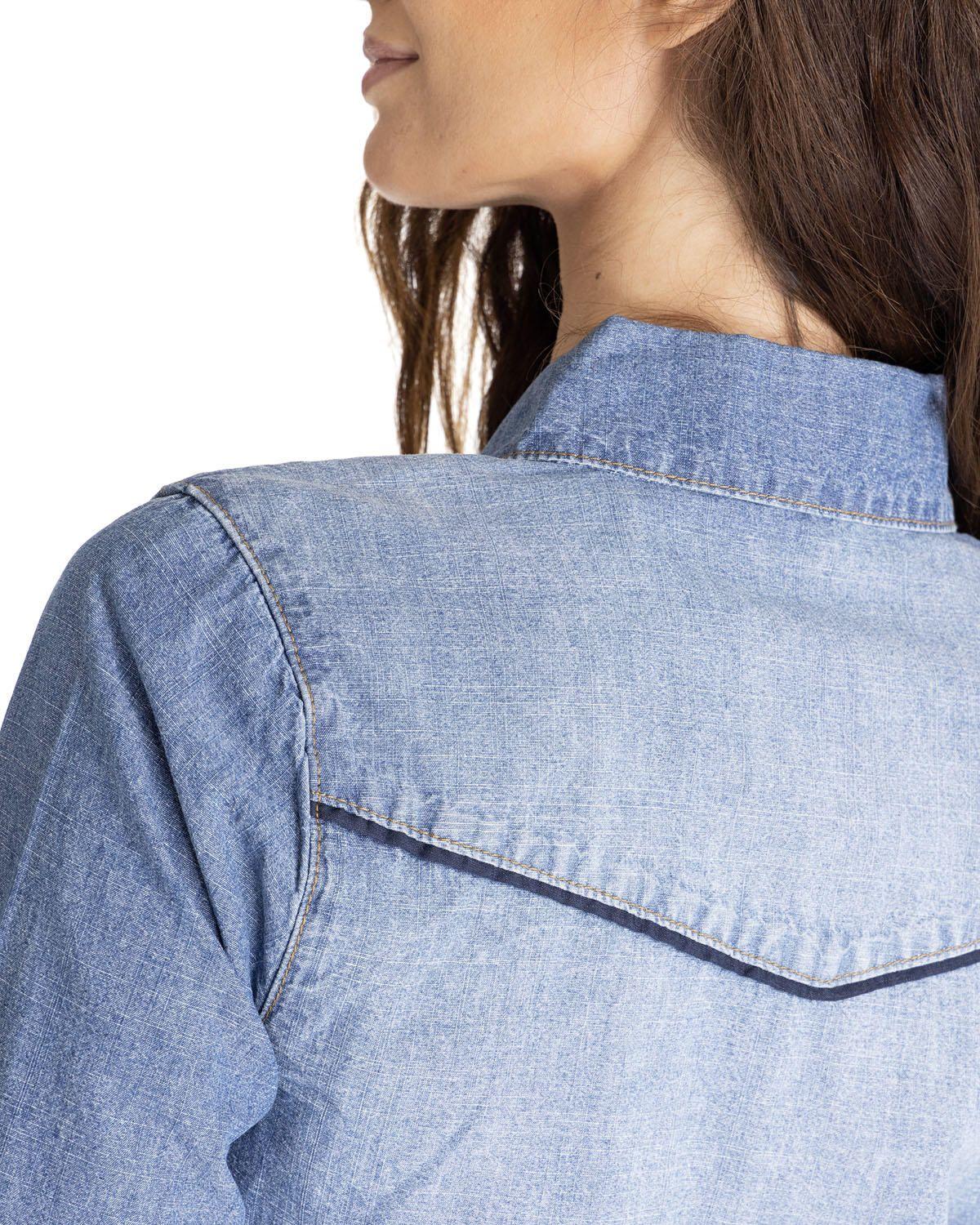 Blusa Mujer Harvest Moon Western Azul-5