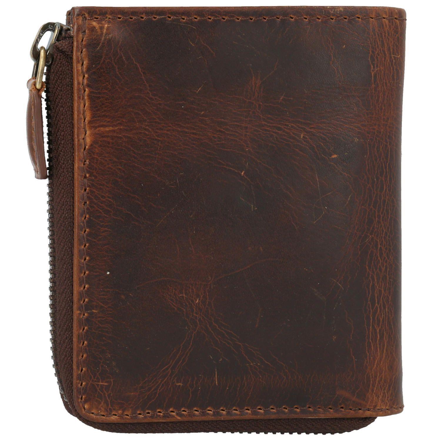 Billetera Cuero Hombre St Ethan Zip Café-1
