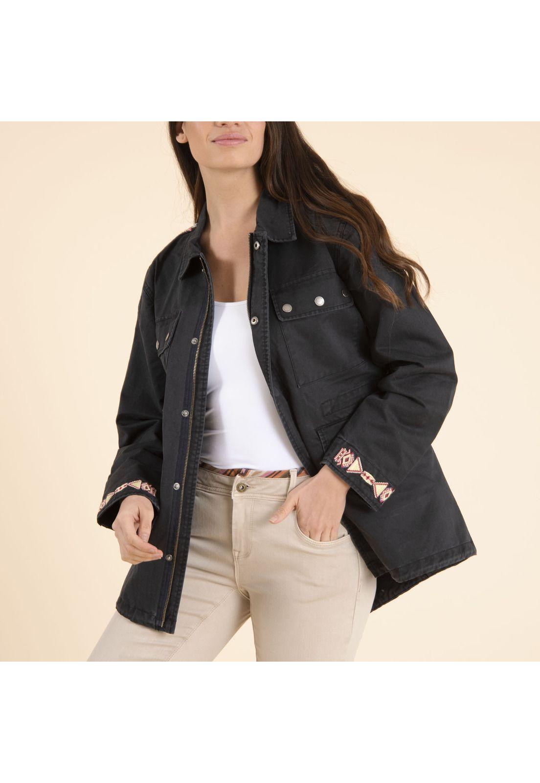 Chaqueta Algodón Orgánico Mujer Emilia Negro-1